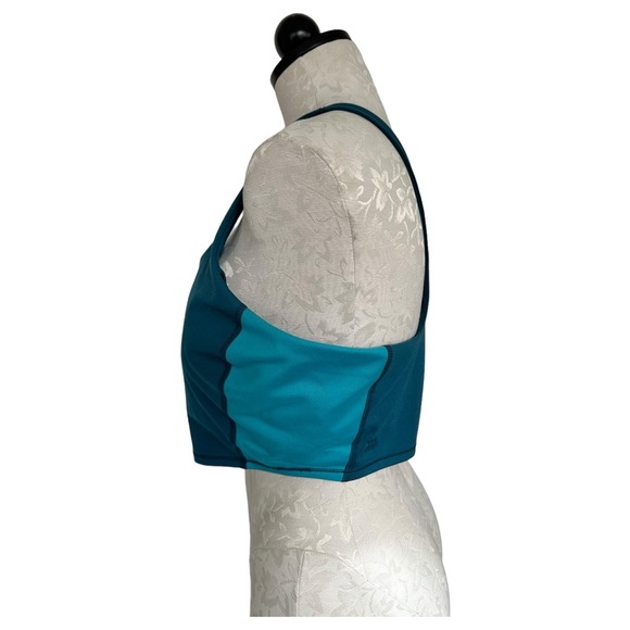 All in Motion Sports Bra Racerback Longline Light Support Two Tone Teal Size XXL - Picture 2 of 10